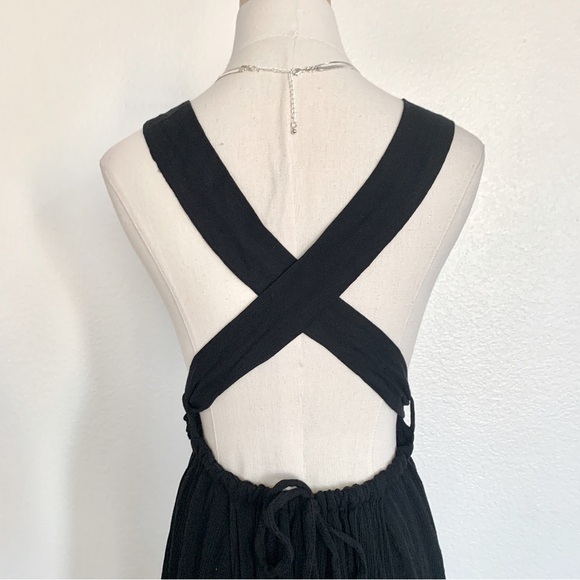 FREE PEOPLE Black Greek Goddess Strong Statement Thigh Slits Maxi Dress - Picture 9 of 15